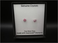 Swarovski Pink Crystal Ball Earrings