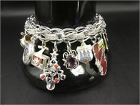 Sterling Silver Charm Bracelet 45.3 Grams