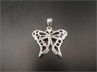 Sterling Silver 1" Butterfly Pendant