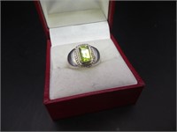 Sterling Silver Peridot Ring Size 5