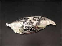 Sterling Silver 3" Leaf Brooch