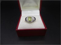 Sterling Silver Peridot Ring Size 6.5
