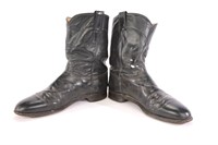 JUSTIN NAVY BLUE LEATHER COWBOY BOOTS 10 D
