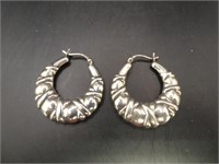 Sterling Silver 1" Hoop Earrings