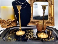 Pretty Gold Home Decor Lot & Necklaces