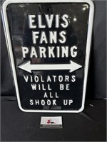 Metal Elvis parking sign