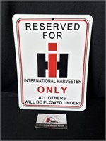 International Harvester parking sign