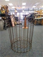 Tall Antique Metal Basket