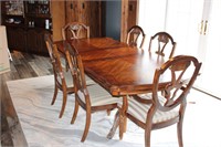 FORMAL DINING TABLE W/6 CHAIRS MARKED ASH