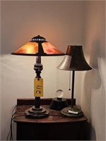 MODERN ART GLASS LAMP, 2-TABLE LAMPS. BALL LAMP