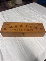 Rare Antique American Wood Machinist Tool Box