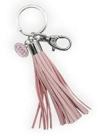 Pink Leather Tassel Keychain - Tassel is 3.5" long