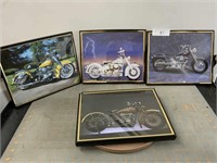 4 framed motorcycle prints