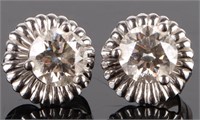 2.0CTW SI1 DIAMOND 18K WHITE GOLD STUD EARRINGS