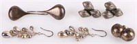 VINTAGE STERLING SILVER PUFF EARRINGS - LOT OF 4