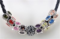 RETIRED RAINBOW PANDORA STERLING SILVER NECKLACE