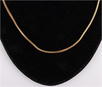 22K YELLOW GOLD FOXTAIL CHAIN NECKLACE