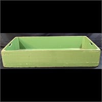 Old Wooden Box with Worn all Green Paint