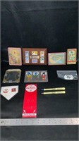 Various baseball memorabilia, including small