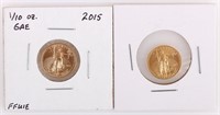 FINE GOLD 1/10OZ AMERICAN EAGLES TYPE 1