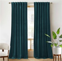 $47 RYB HOME Teal Velvet Curtains 84 inch Length