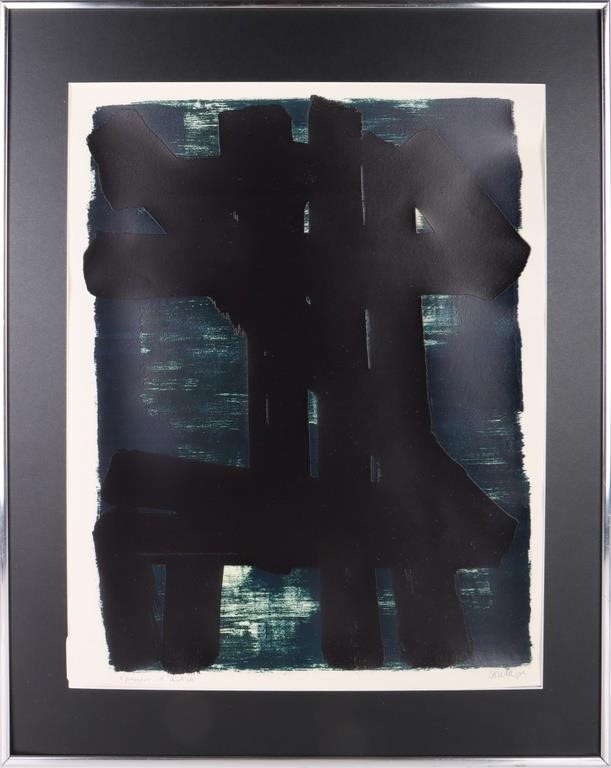 PIERRE SOULAGES SIGNED AND TITLED LITHOGRAPH NO. 6