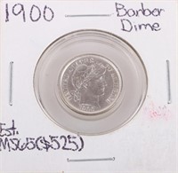 1900 PHILADELPHIA MINT BARBER DIME MS-65