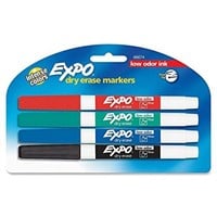 EXPO Low Odor Dry Erase Marker  Fine Tip  Assorted