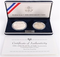SILVER 1991-1995 WWII 50TH ANNIVERASRY PROOF SETS