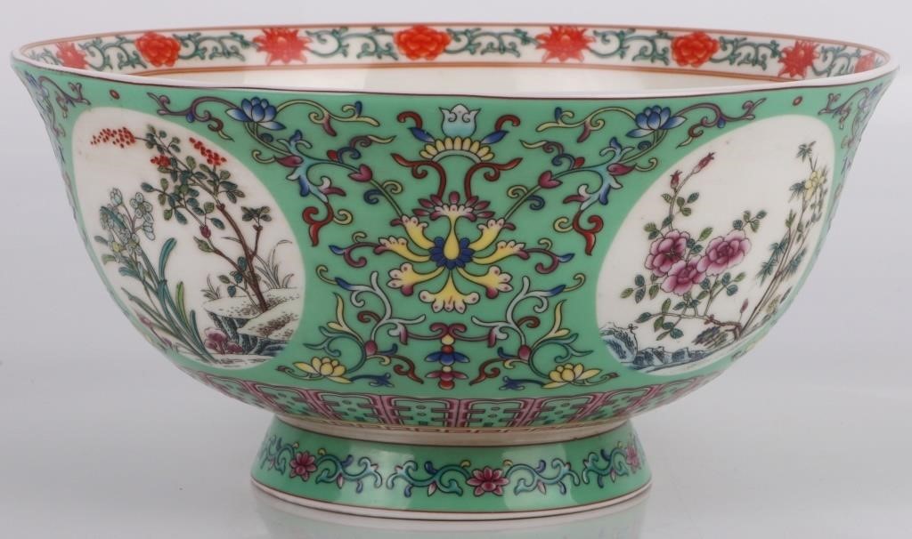 QIANONG REPLICA CHINESE MARKED PAINTED BOWL