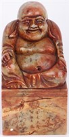 ASIAN BUDDHIST CARVED SOFTSTONE MARBLE STATUE