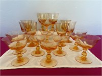 17 Vintage Blown Glass Orange Glasses
