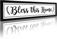 Large Farmhouse Blessed Wall Decor  Wood and Metal