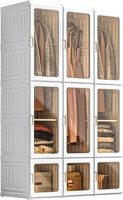 HAIS Portable Closet Armoire (9 Doors  3 Rods)