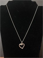 VTG 925 Sterling Silver Heart Necklace