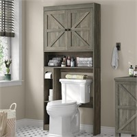 Over The Toilet Storage Cabinet with Barn Doors