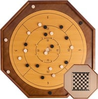 Crokinole & Checkers  30-Inch Game Board