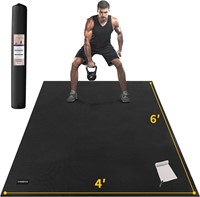 CAMBIVO Exercise Mats 6'x4'x7mm  Gym Black