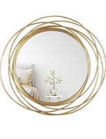 DIA Gold Round Wall Mirror  Metal Frame