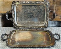 SW - LOT OF 2 VINTAGE SERVING TRAYS (D51)