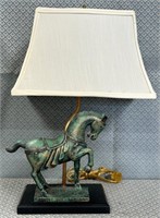 11 - TEMPLE HORSE TABLE LAMP (W9)