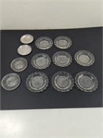 Vintage Aluminum and Glass Coasters