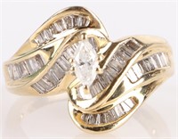 14K YELLOW GOLD DIAMOND LADIES RING ~0.75CTW