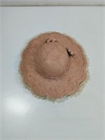 Vintage Pink plaster Victorian Hat Wall Hanging