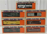 7 Lionel Reefer, Stock Car, Boxcar, Tank Car