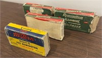 Vintage Boxes with Empty Brass - 222 Rem
