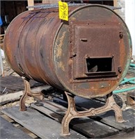 Barrel Stove w/ Pipe & Stand