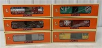 6 Lionel Train Boxcars