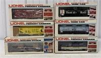 6 Lionel Trains Waste car, Caboose, Tank Car