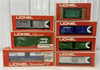 7 Lionel Trains boxcar, Hi-Cube, Caboose